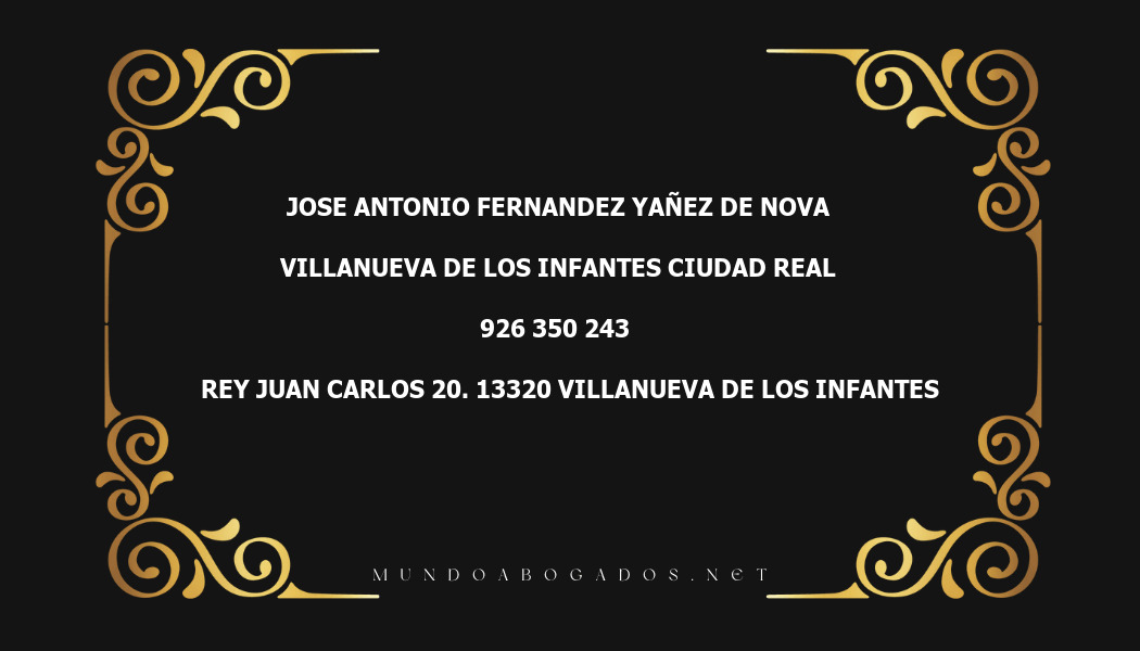 abogado Jose Antonio Fernandez Yañez De Nova en la localidad de Villanueva de los Infantes