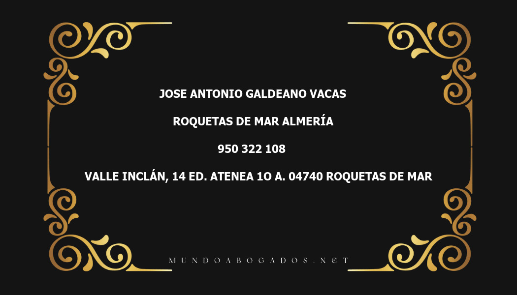 abogado Jose Antonio Galdeano Vacas en la localidad de Roquetas de Mar