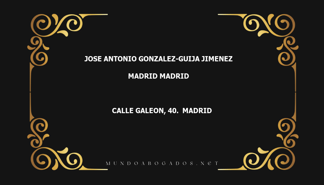 abogado Jose Antonio Gonzalez-Guija Jimenez en la localidad de Madrid