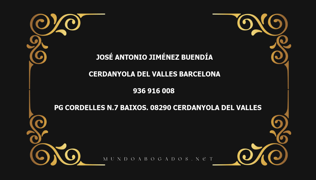 abogado José Antonio Jiménez Buendía en la localidad de Cerdanyola del Valles