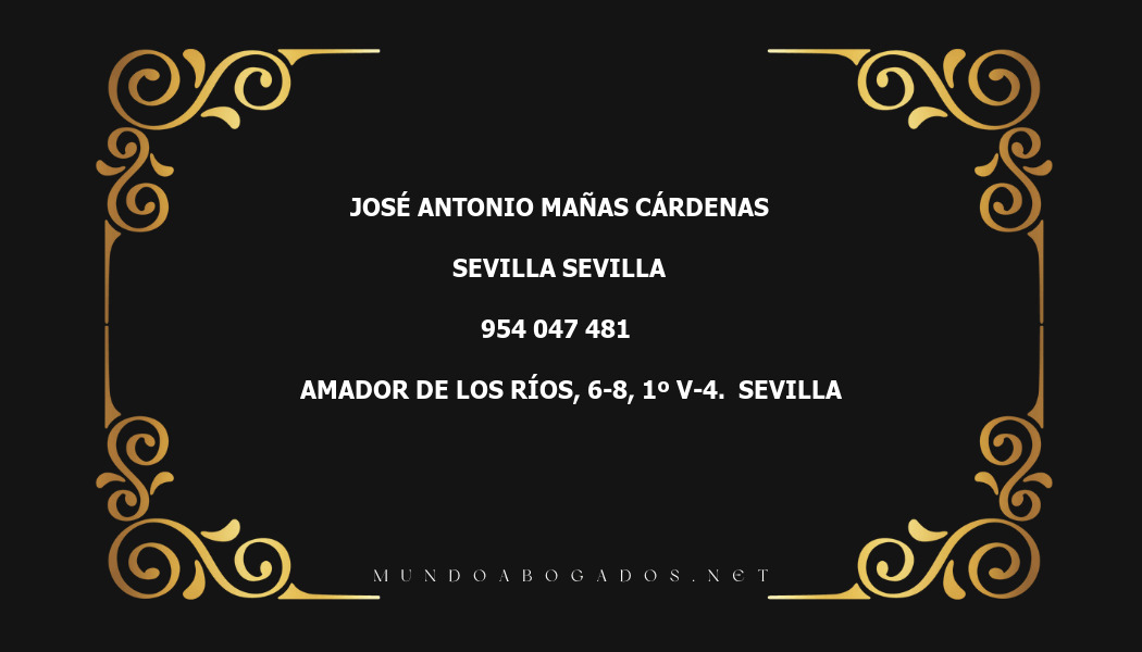 abogado José Antonio Mañas Cárdenas en la localidad de Sevilla