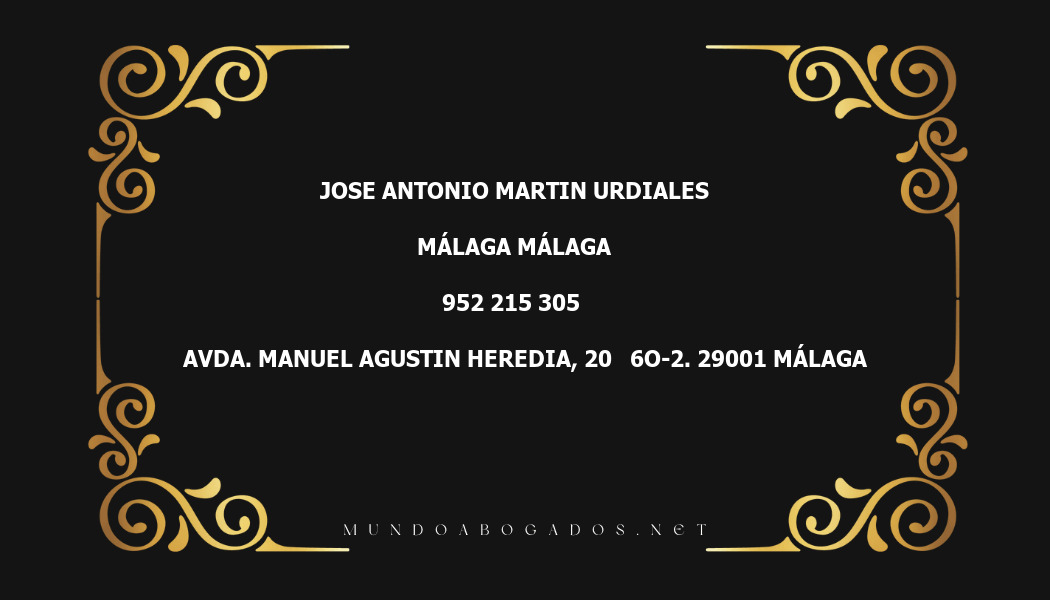 abogado Jose Antonio Martin Urdiales en la localidad de Málaga