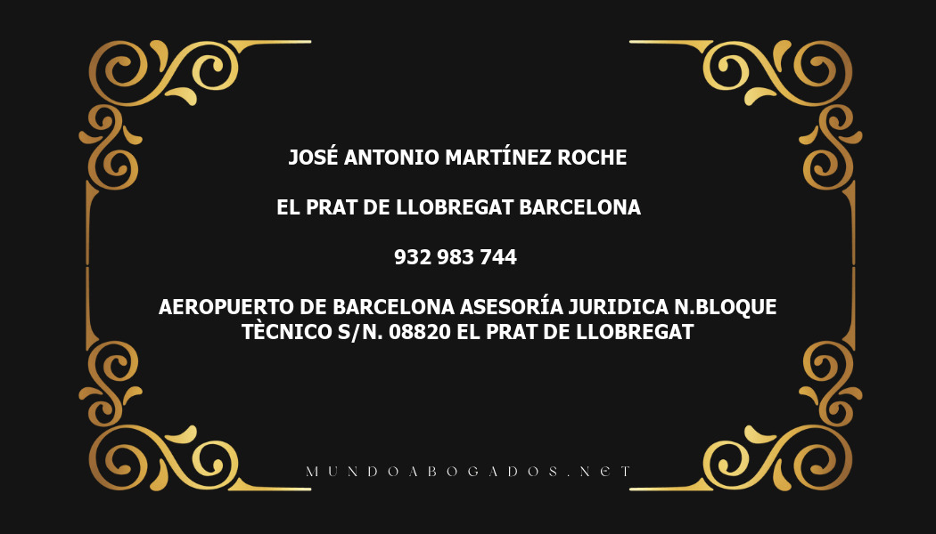 abogado José Antonio Martínez Roche en la localidad de El Prat de Llobregat