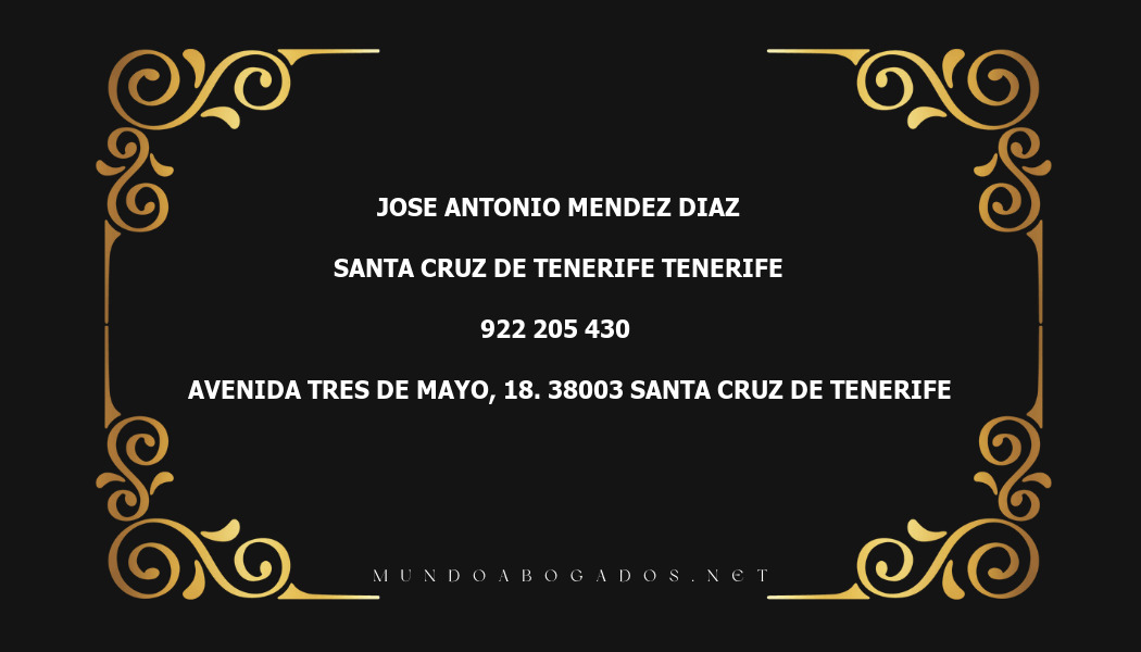 abogado Jose Antonio Mendez Diaz en la localidad de Santa Cruz de Tenerife