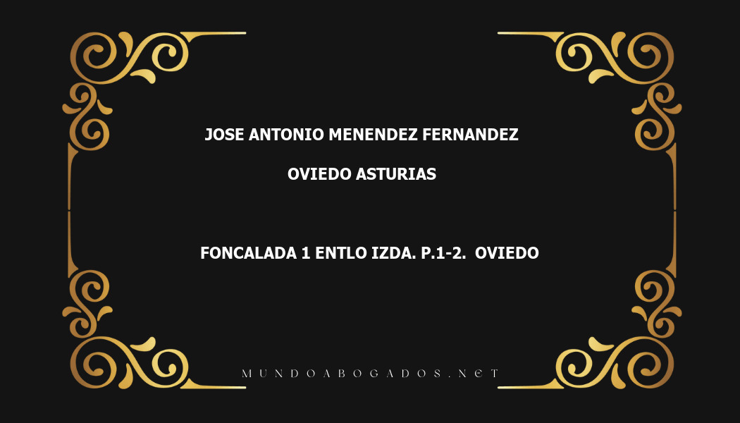 abogado Jose Antonio Menendez Fernandez en la localidad de Oviedo