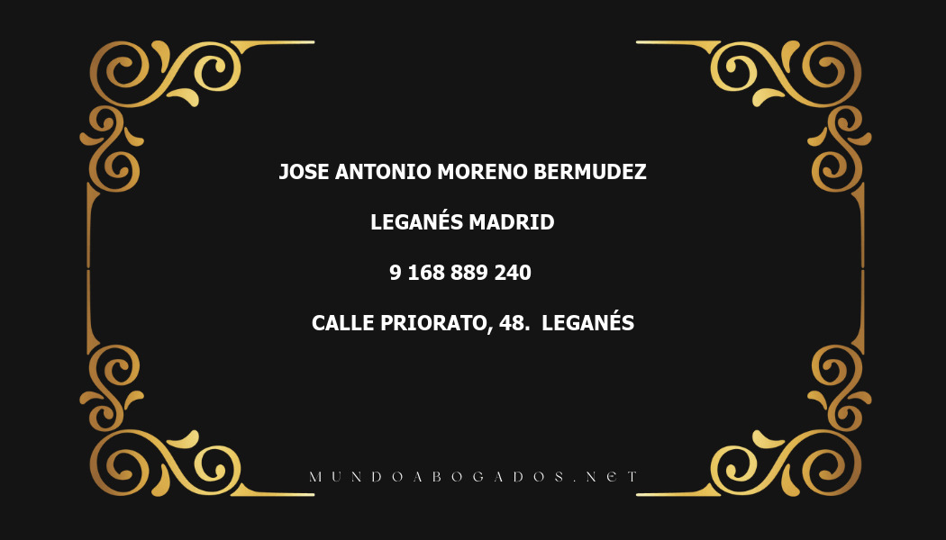 abogado Jose Antonio Moreno Bermudez en la localidad de Leganés