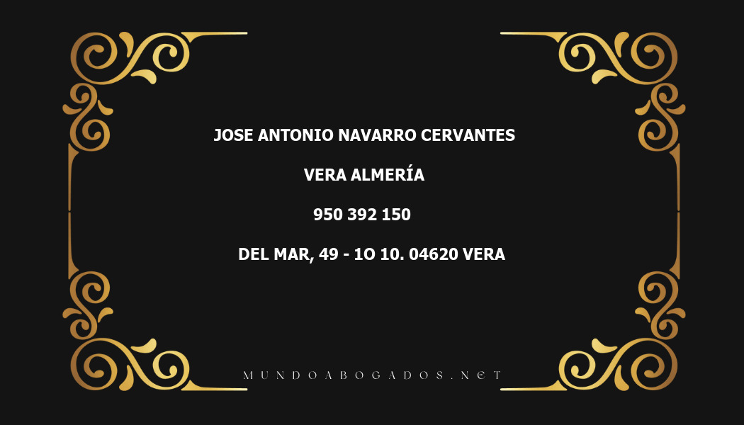 abogado Jose Antonio Navarro Cervantes en la localidad de Vera