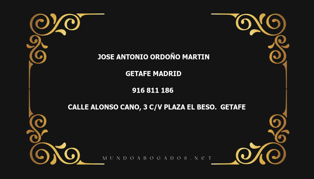 abogado Jose Antonio Ordoño Martin en la localidad de Getafe