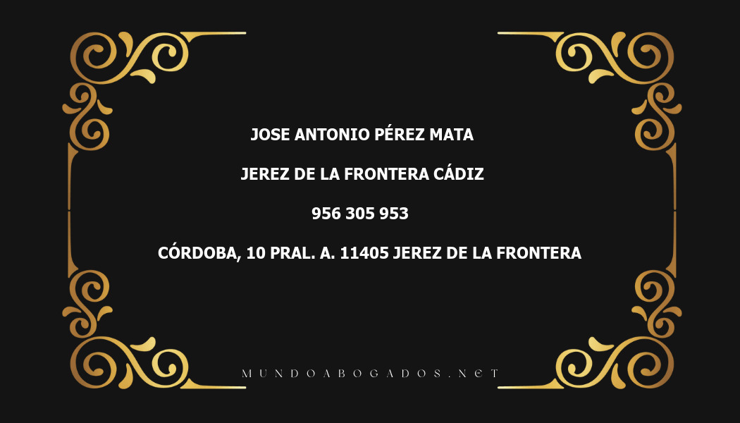 abogado Jose Antonio Pérez Mata en la localidad de Jerez de la Frontera