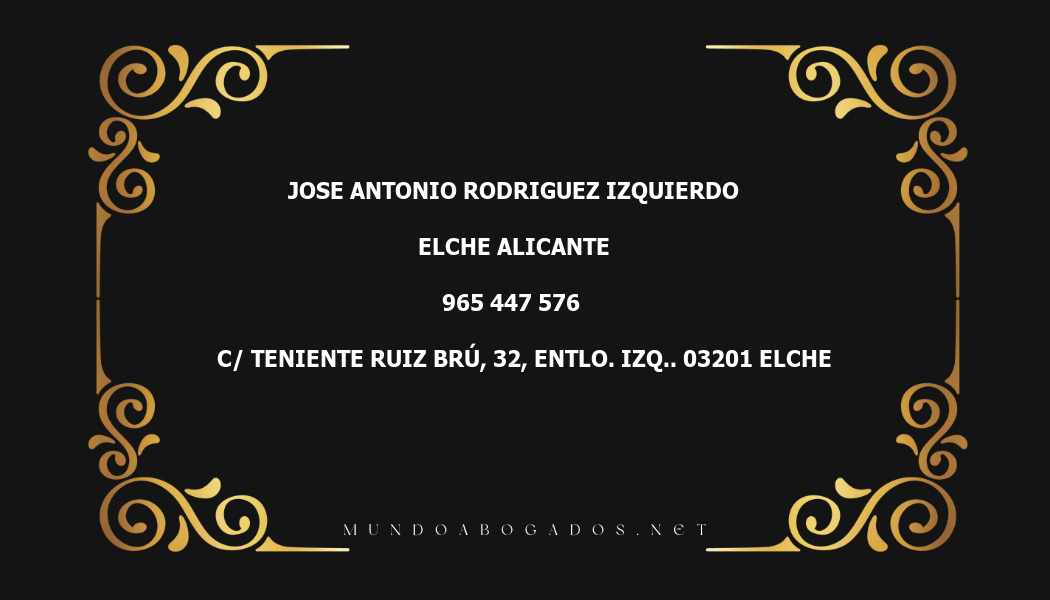 abogado Jose Antonio Rodriguez Izquierdo en la localidad de Elche