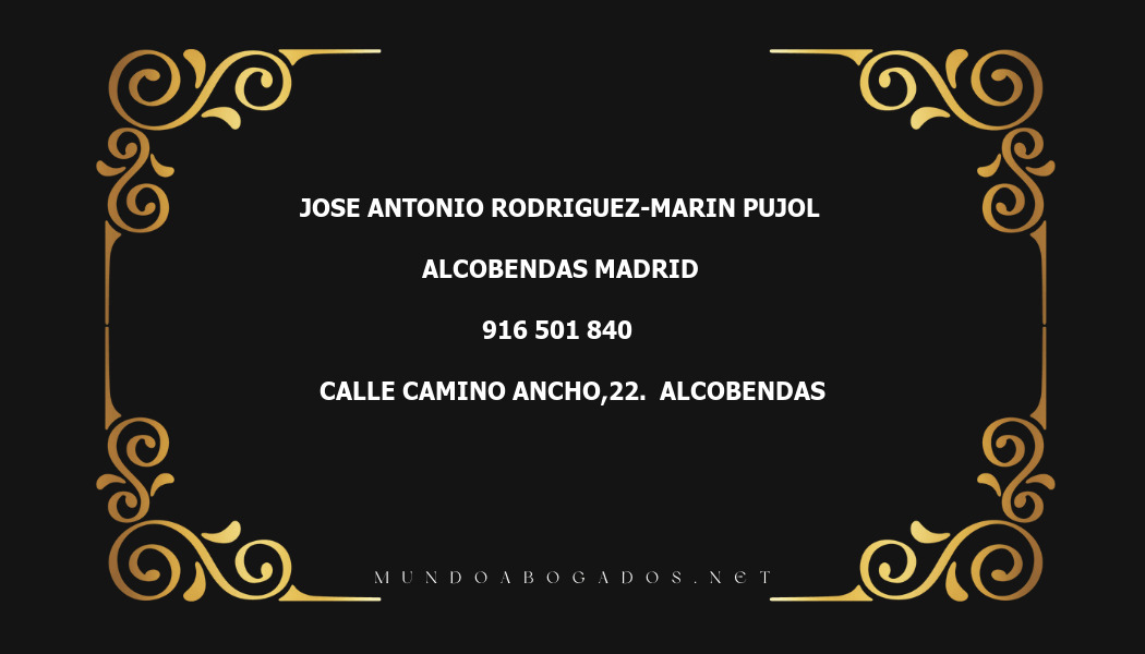 abogado Jose Antonio Rodriguez-Marin Pujol en la localidad de Alcobendas