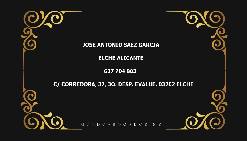 abogado Jose Antonio Saez Garcia en la localidad de Elche