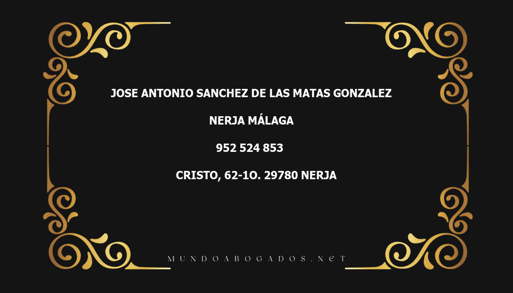 abogado Jose Antonio Sanchez De Las Matas Gonzalez en la localidad de Nerja