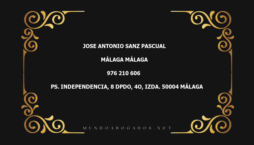 abogado Jose Antonio Sanz Pascual en la localidad de Málaga