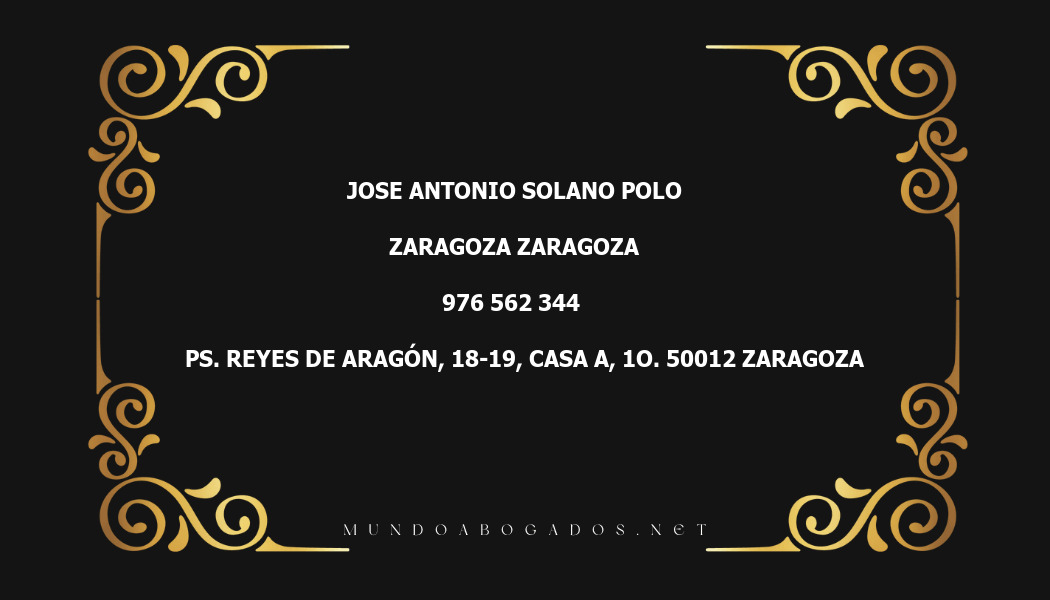 abogado Jose Antonio Solano Polo en la localidad de Zaragoza