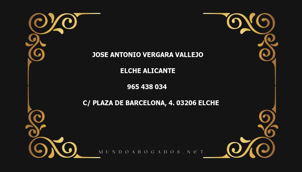 abogado Jose Antonio Vergara Vallejo en la localidad de Elche