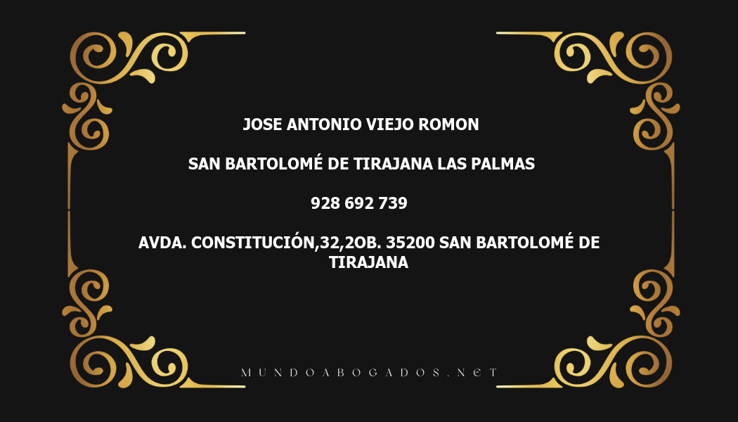 abogado Jose Antonio Viejo Romon en la localidad de San Bartolomé de Tirajana