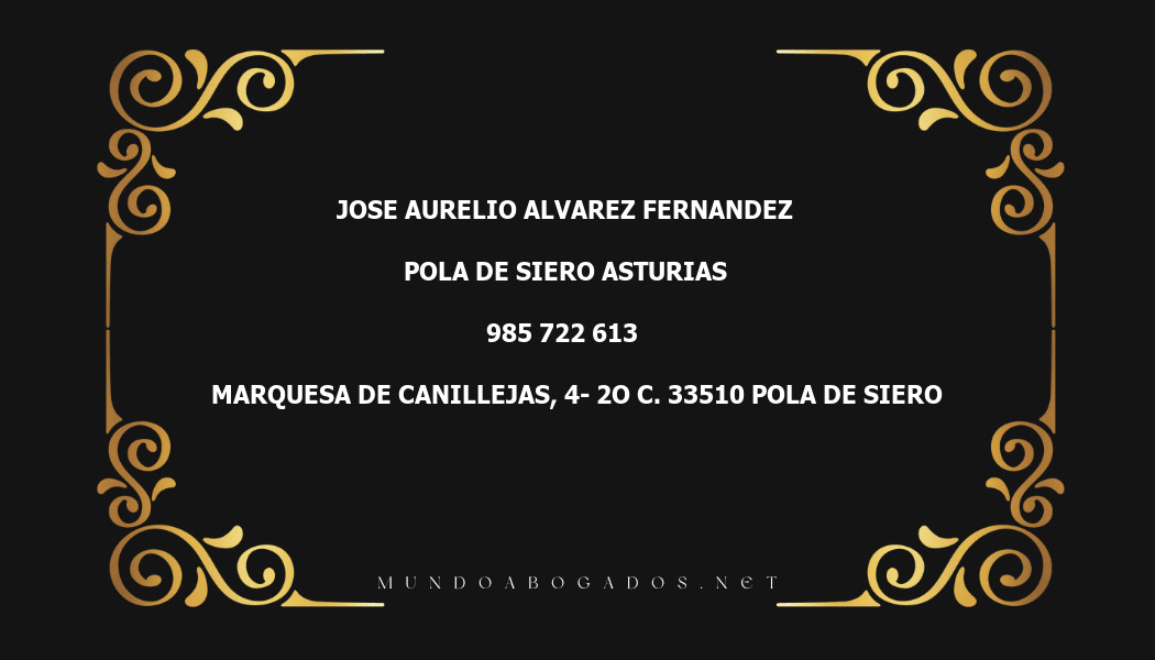 abogado Jose Aurelio Alvarez Fernandez en la localidad de Pola de Siero