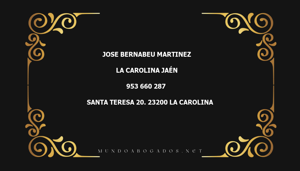 abogado Jose Bernabeu Martinez en la localidad de La Carolina