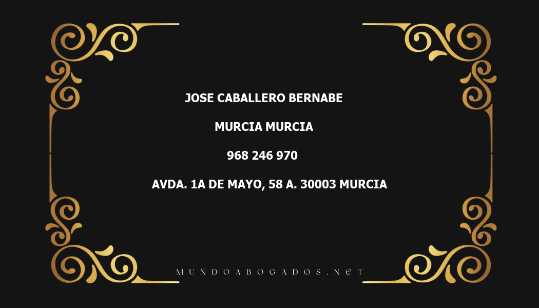 abogado Jose Caballero Bernabe en la localidad de Murcia