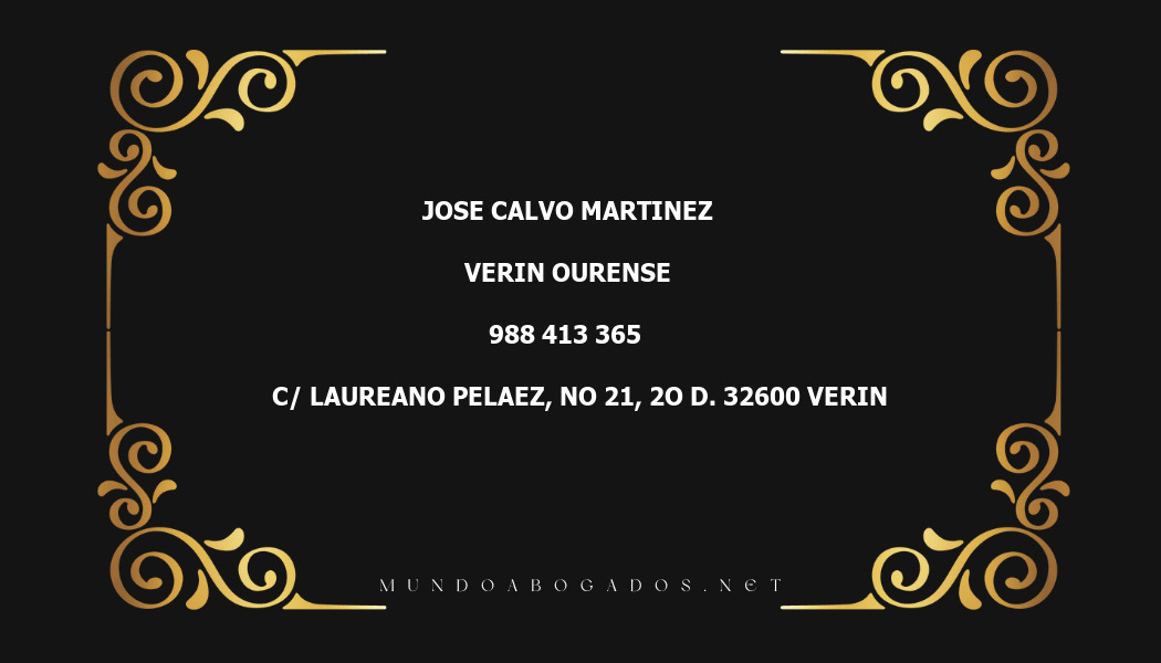 abogado Jose Calvo Martinez en la localidad de Verin