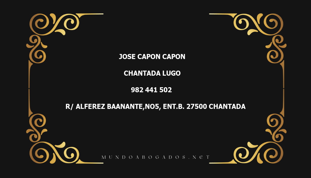 abogado Jose Capon Capon en la localidad de Chantada