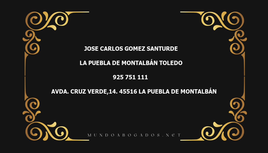 abogado Jose Carlos Gomez Santurde en la localidad de La Puebla de Montalbán