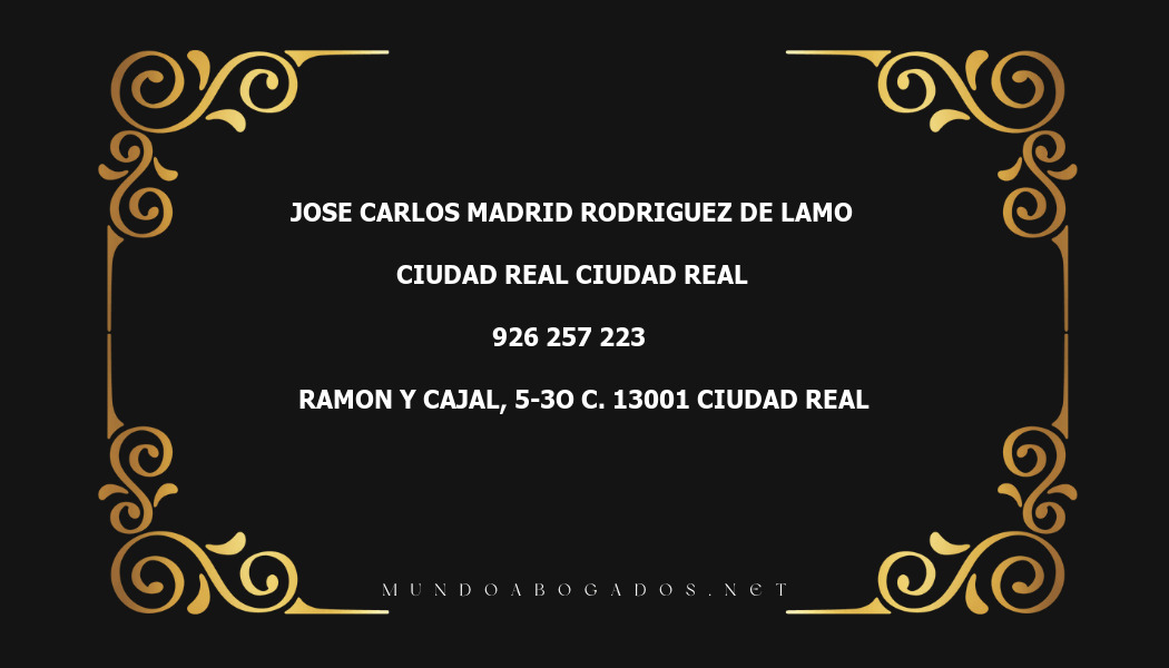 abogado Jose Carlos Madrid Rodriguez De Lamo en la localidad de Ciudad Real