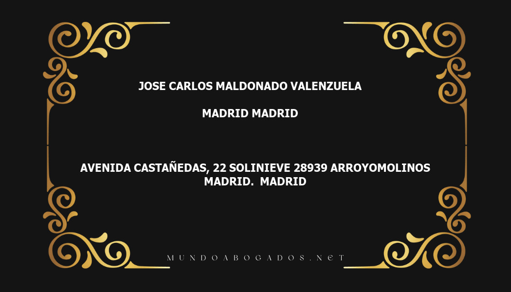 abogado Jose Carlos Maldonado Valenzuela en la localidad de Madrid