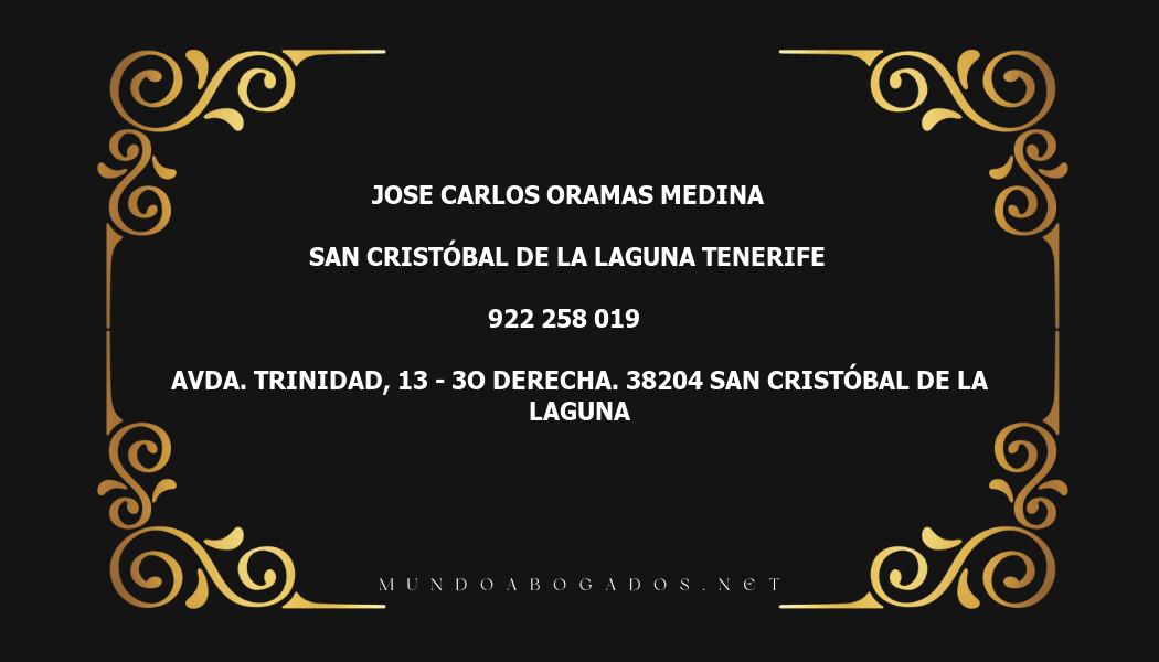 abogado Jose Carlos Oramas Medina en la localidad de San Cristóbal de La Laguna