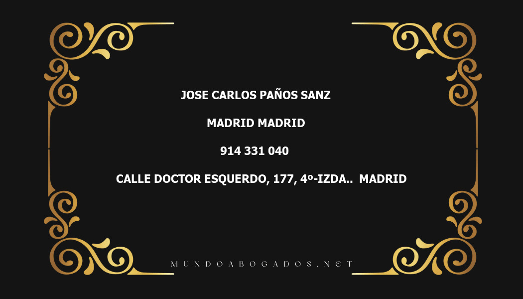 abogado Jose Carlos Paños Sanz en la localidad de Madrid