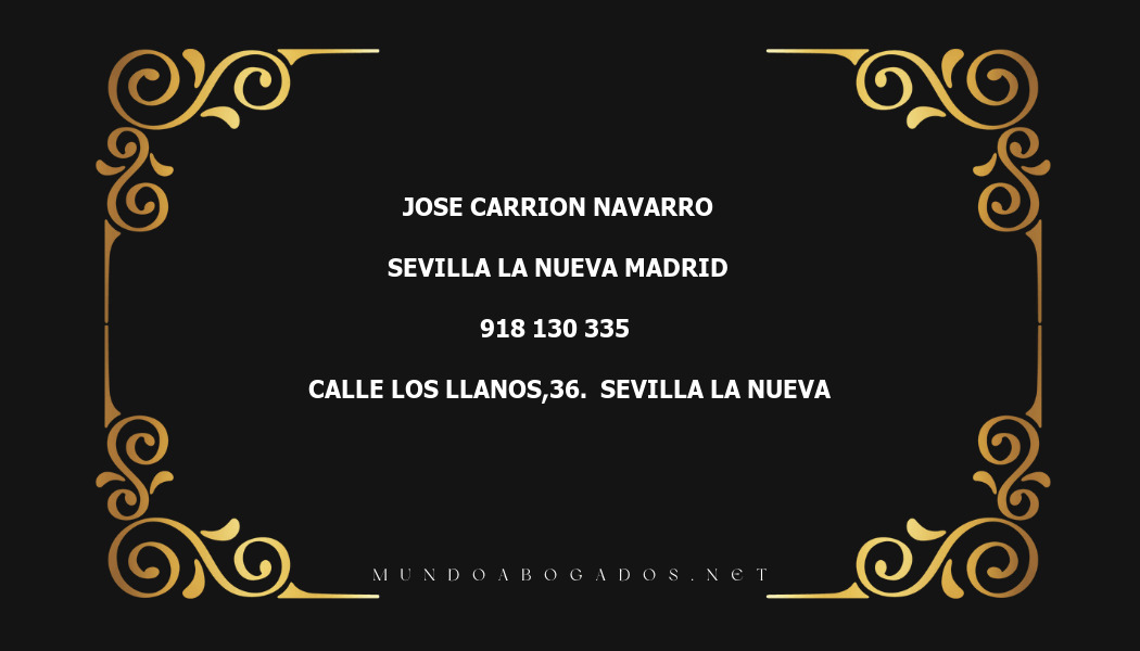 abogado Jose Carrion Navarro en la localidad de Sevilla la Nueva