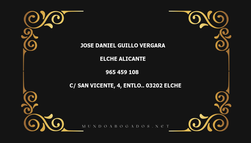 abogado Jose Daniel Guillo Vergara en la localidad de Elche