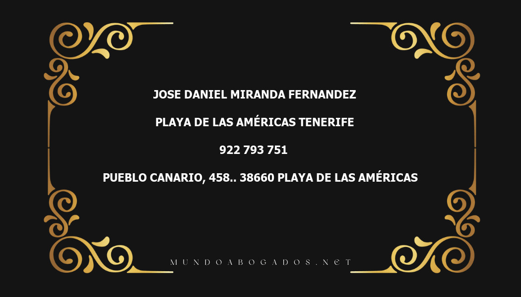 abogado Jose Daniel Miranda Fernandez en la localidad de Playa de Las Américas