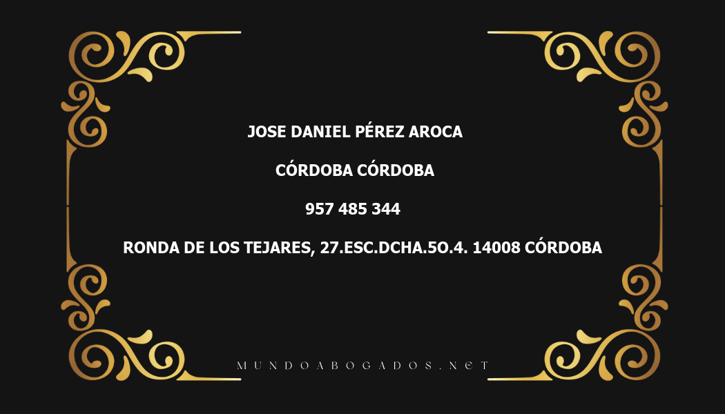 abogado Jose Daniel Pérez Aroca en la localidad de Córdoba