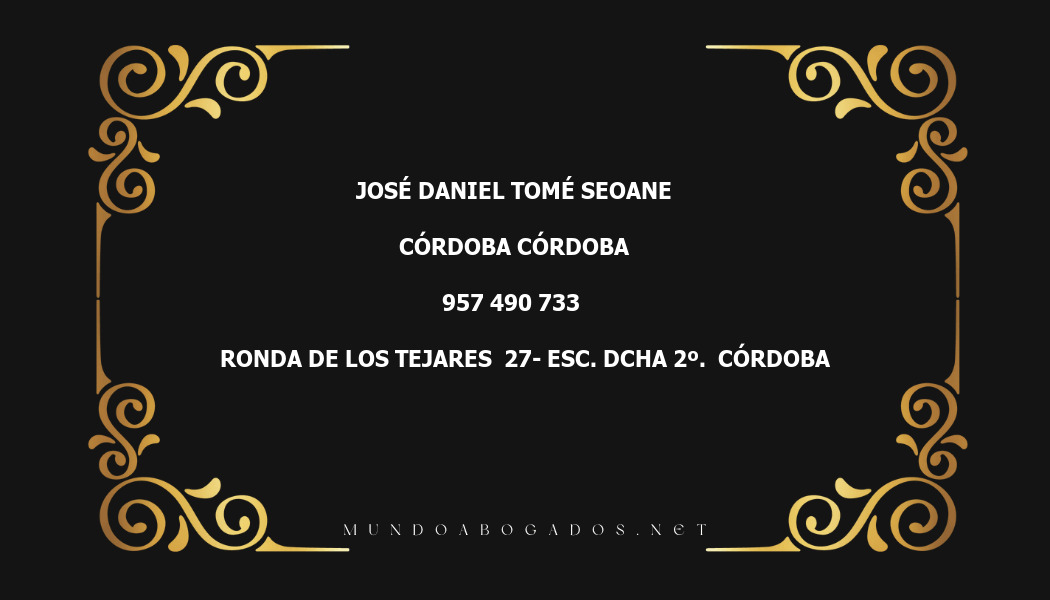 abogado Jose Daniel Tome Seoane en la localidad de Córdoba