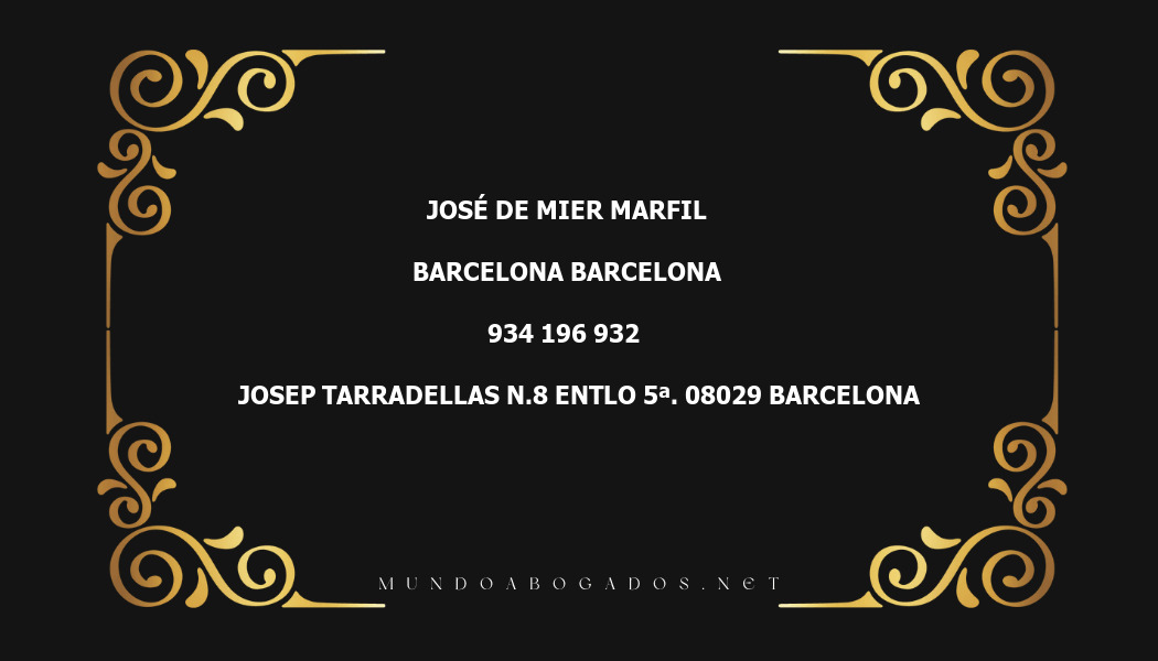 abogado José De Mier Marfil en la localidad de Barcelona