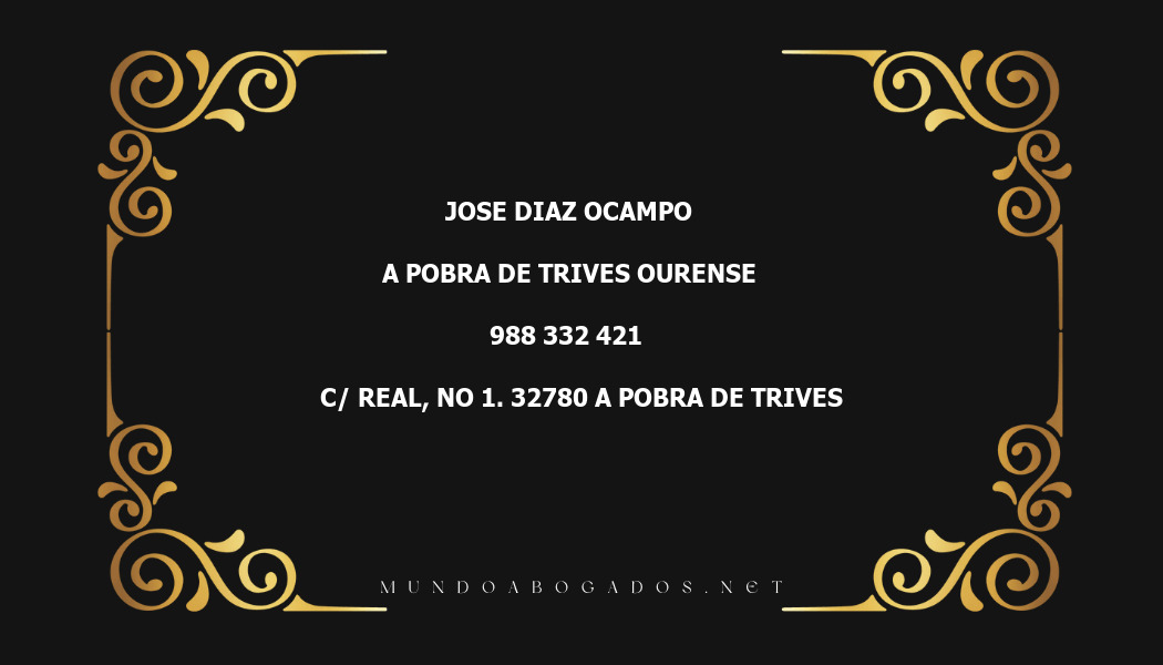 abogado Jose Diaz Ocampo en la localidad de A Pobra de Trives