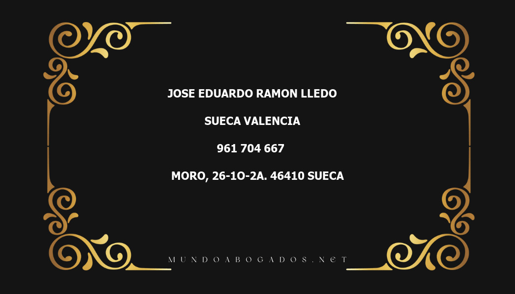 abogado Jose Eduardo Ramon Lledo en la localidad de Sueca