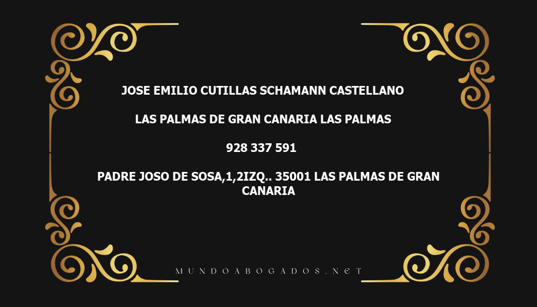 abogado Jose Emilio Cutillas Schamann Castellano en la localidad de Las Palmas de Gran Canaria