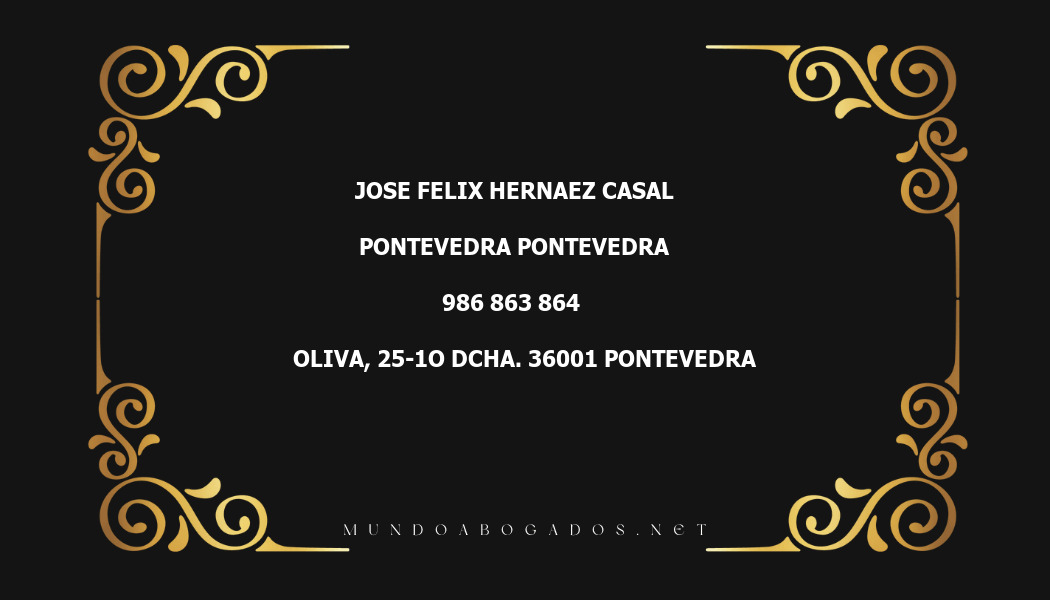 abogado Jose Felix Hernaez Casal en la localidad de Pontevedra