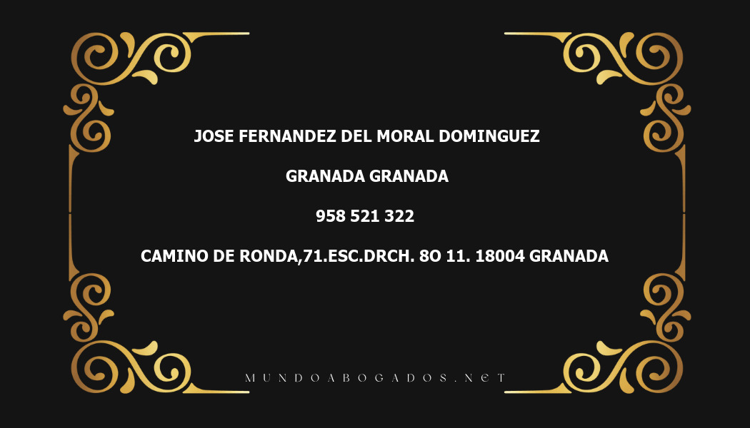 abogado Jose Fernandez Del Moral Dominguez en la localidad de Granada