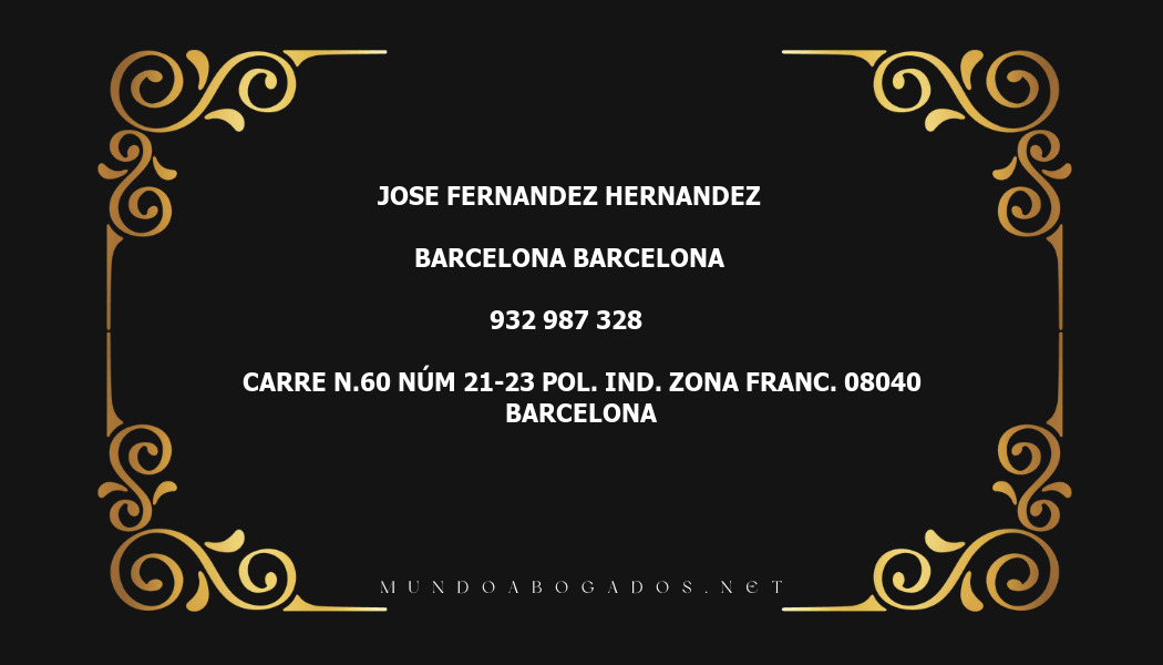 abogado Jose Fernandez Hernandez en la localidad de Barcelona