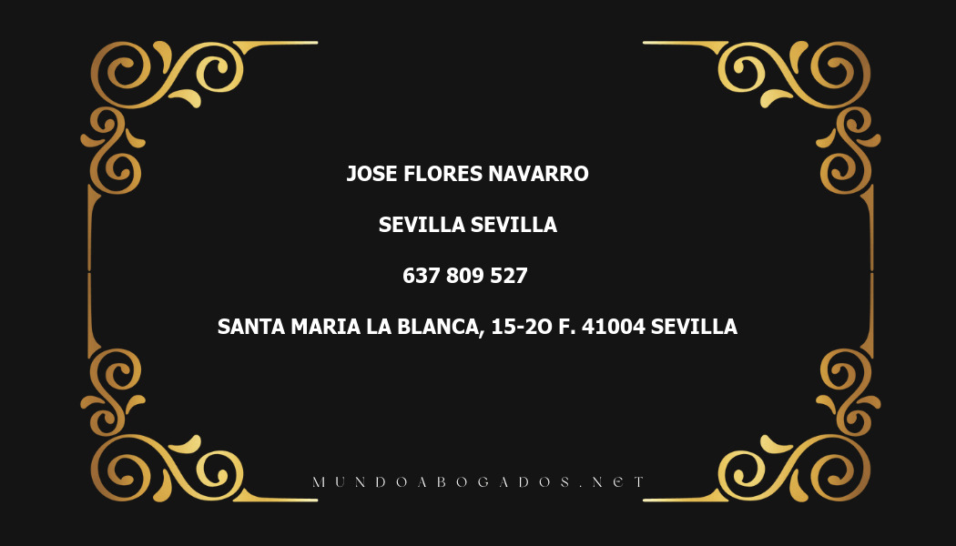 abogado Jose Flores Navarro en la localidad de Sevilla