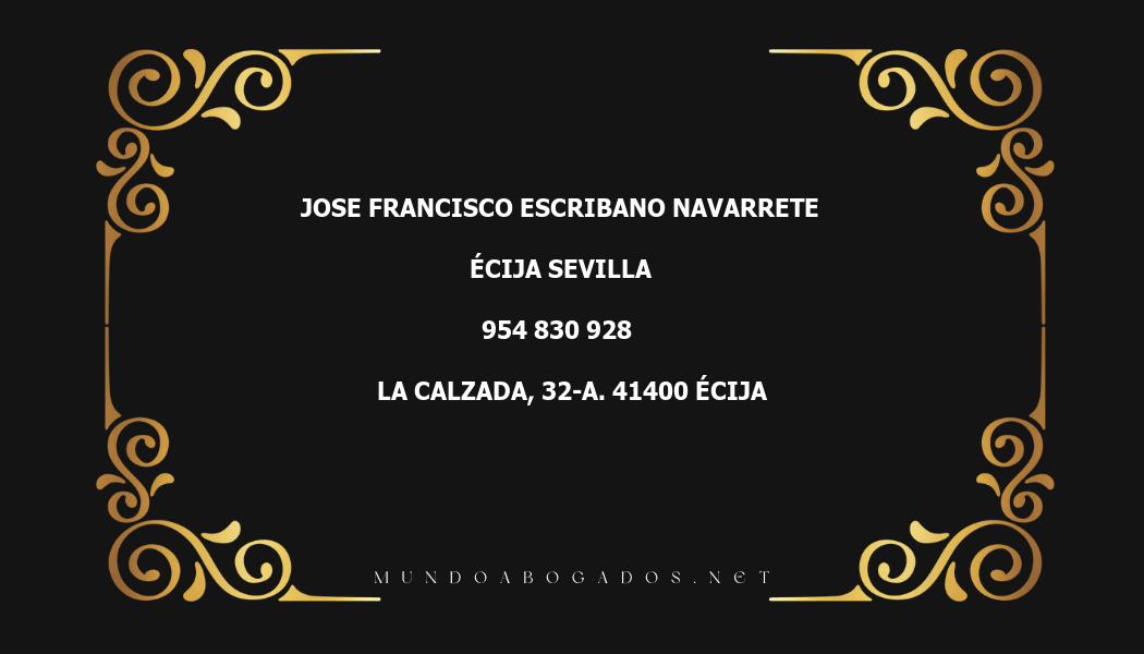 abogado Jose Francisco Escribano Navarrete en la localidad de Écija