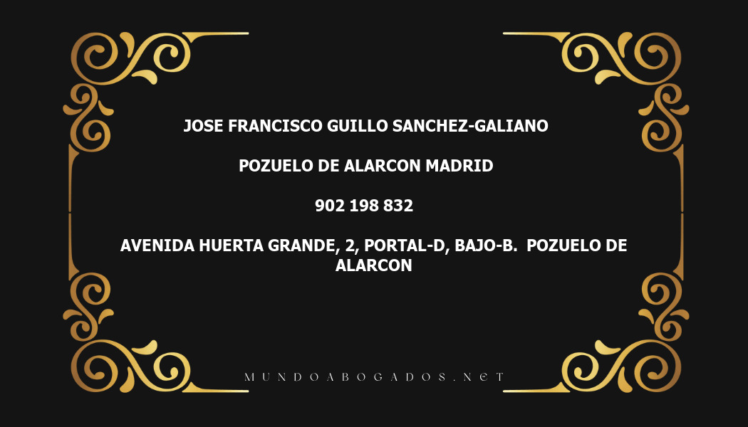 abogado Jose Francisco Guillo Sanchez-Galiano en la localidad de Pozuelo de Alarcon