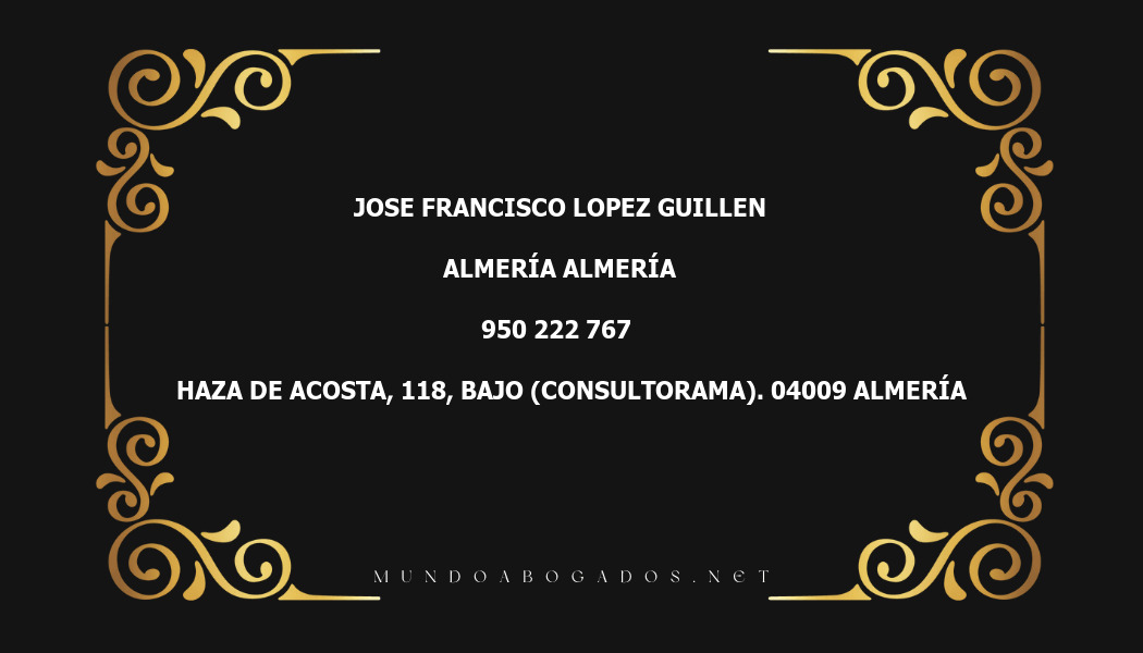 abogado Jose Francisco Lopez Guillen en la localidad de Almería