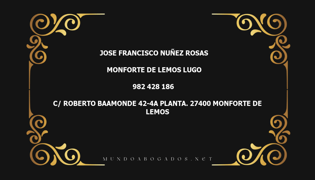 abogado Jose Francisco Nuñez Rosas en la localidad de Monforte de Lemos