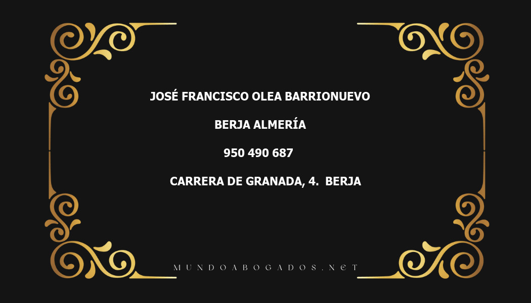 abogado José Francisco Olea Barrionuevo en la localidad de Berja