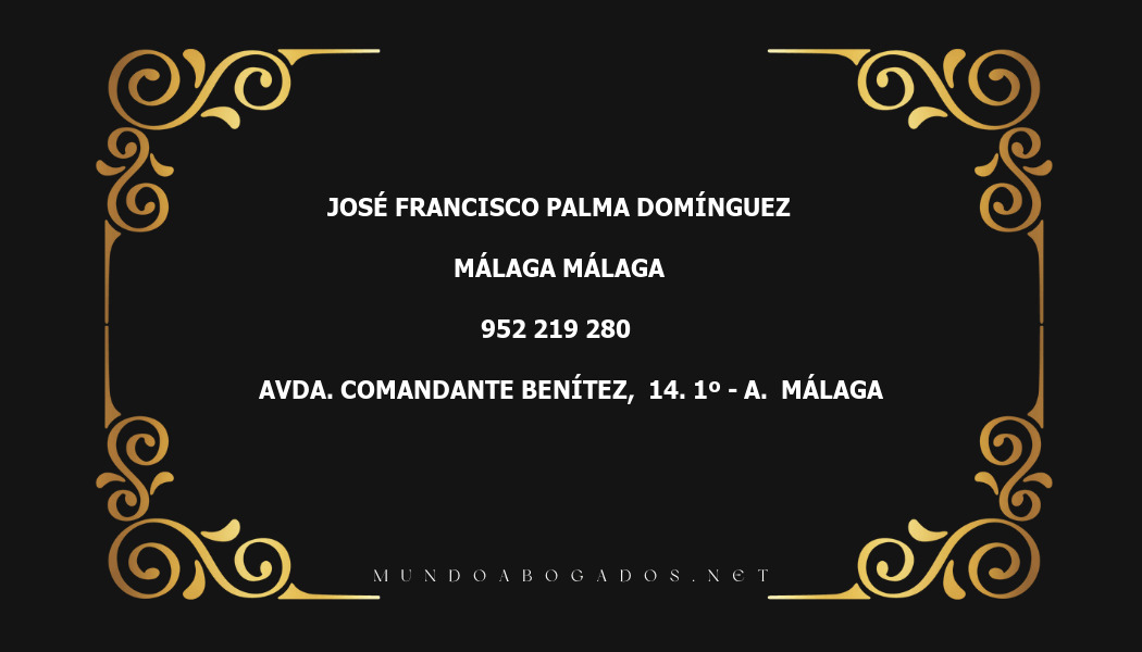 abogado José Francisco Palma Domínguez en la localidad de Málaga